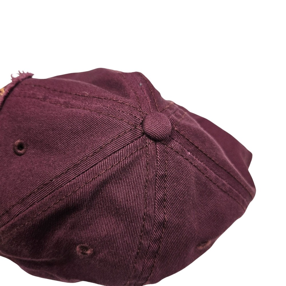 Life Is Good Cotton Baseball Cap With Quote Stop & Smell The Campfire Burgundy A - Picture 11 of 12